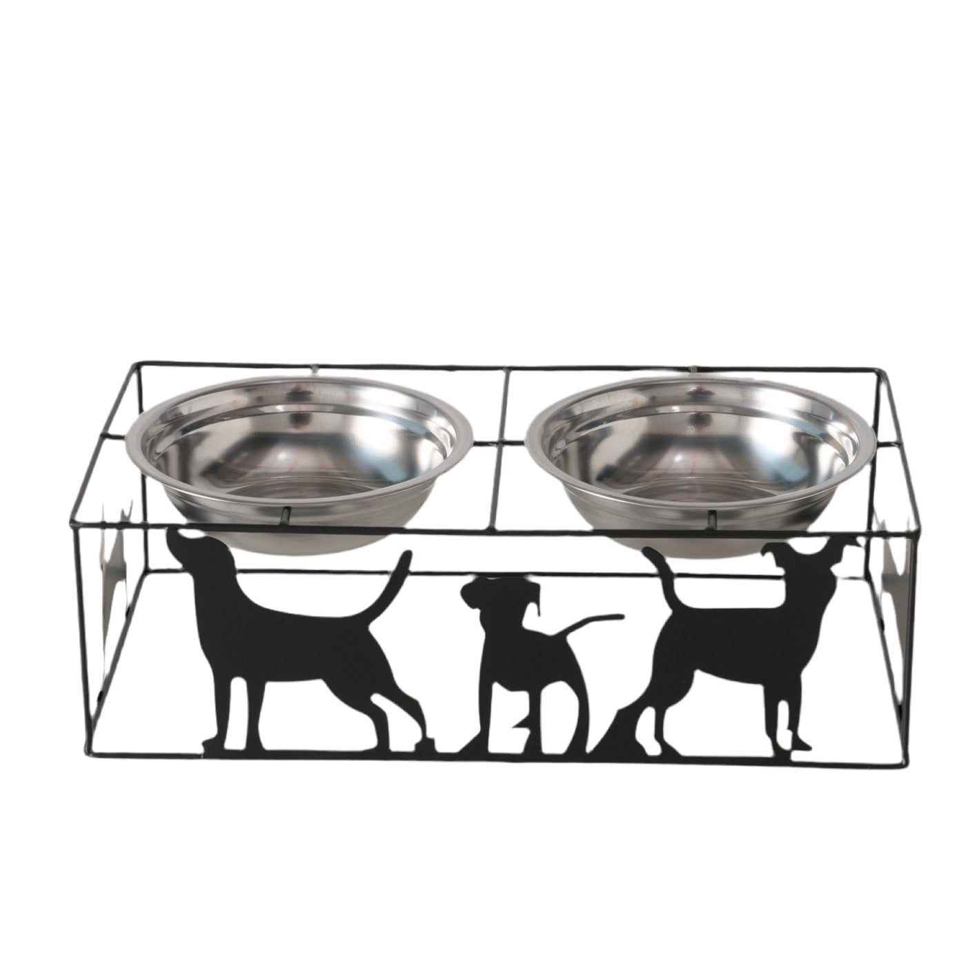 Dog Bowl Juggie – Raised Double Bowl Feeding Station made of Metal &amp; Stainless Steel, 426 ml
