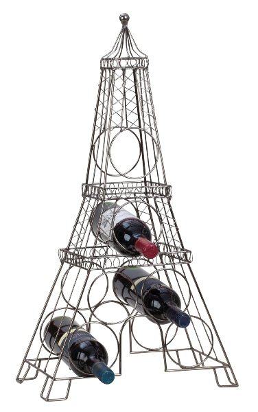 Elegantes Weinregal 'Eiffelturm Paris' in Silber/Chrom, Metall, 72,5cm
