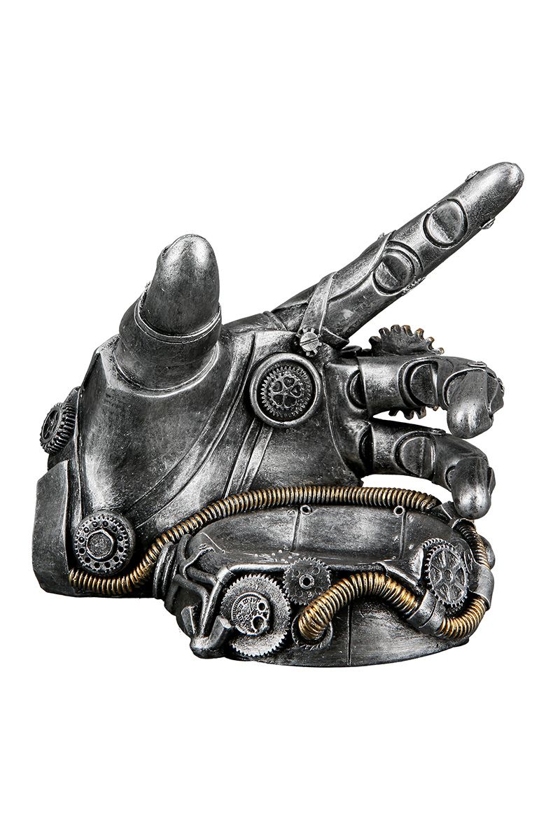 Poly Bottle Cage 'Steampunk Hand' - Unique storage with style