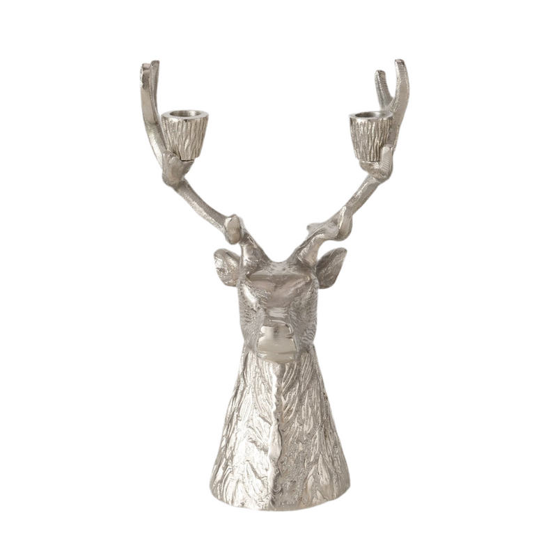 Candlestick Edmund in silver – Elegant deer head design