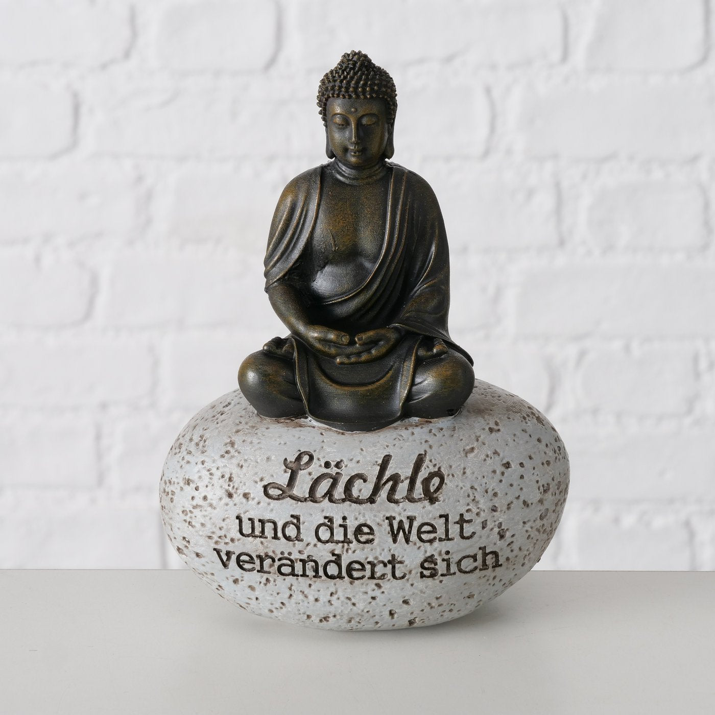 Decoratieve displayset Zen Boeddha met wijsheid - set van 2, 15 cm