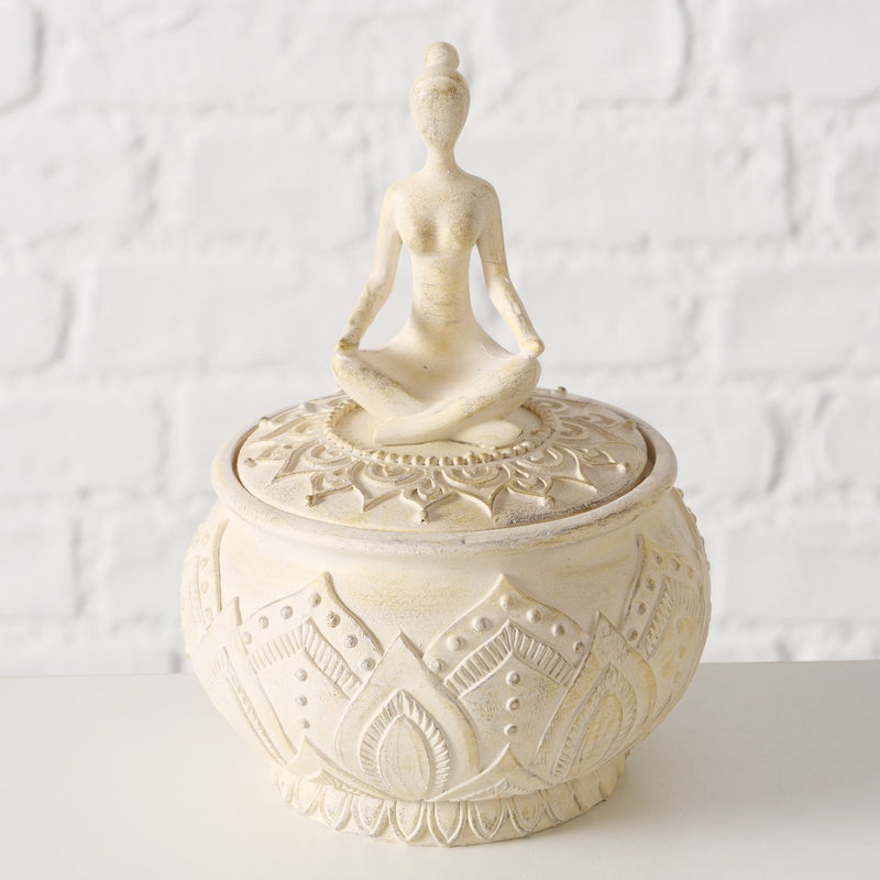 Set of 2 meditation boxes jewelry box - handmade yoga figures