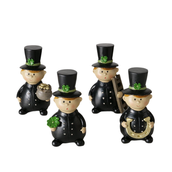 Chimney Sweep Figure Set Schornie – Handcrafted Lucky Charm in Black