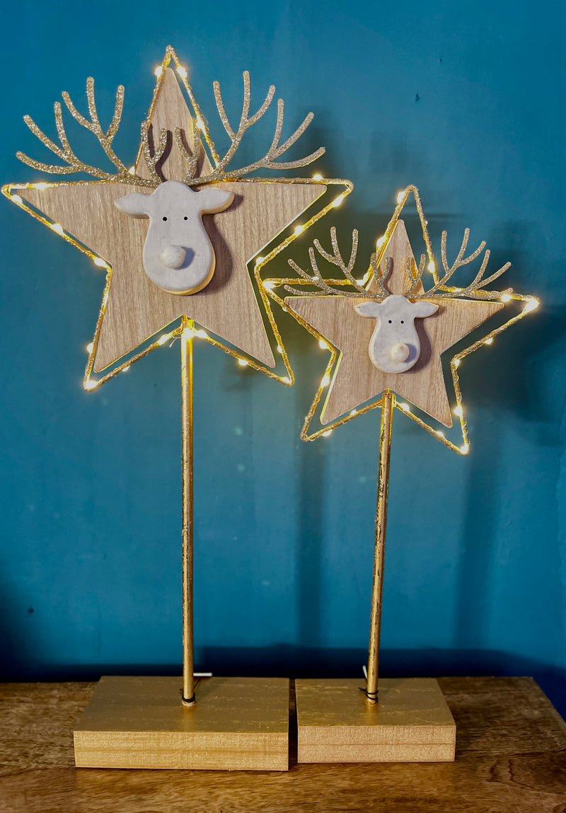 Display reindeer head LED two sizes Christmas decoration deer elk