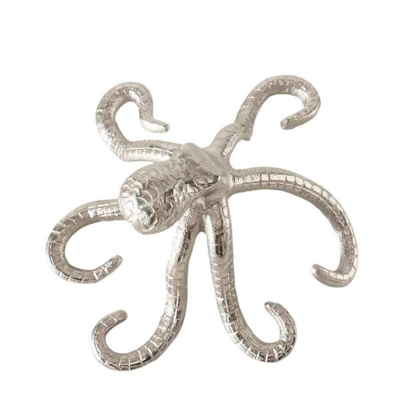 Decoratief figuur Octopus Zilver Glanzend gemaakt van aluminium