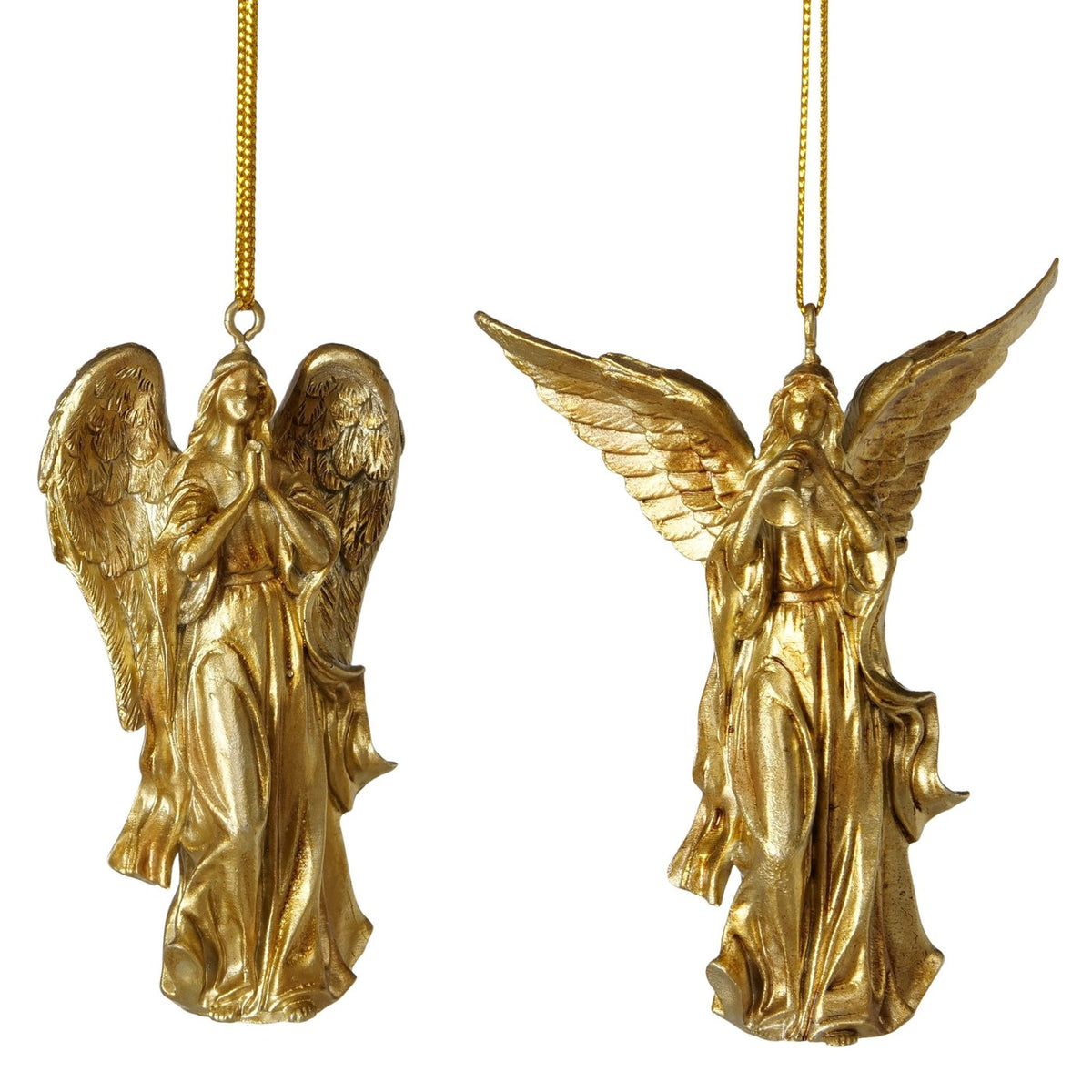 Weihnachtsanhänger Lionetta Engel gold 8 cm 2er Set