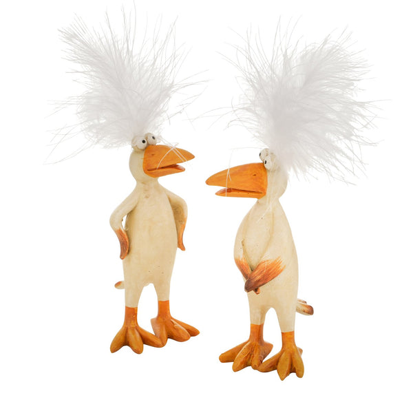 Set van 2 “Carusy” figuren – handgemaakte en handgeschilderde raaffiguren