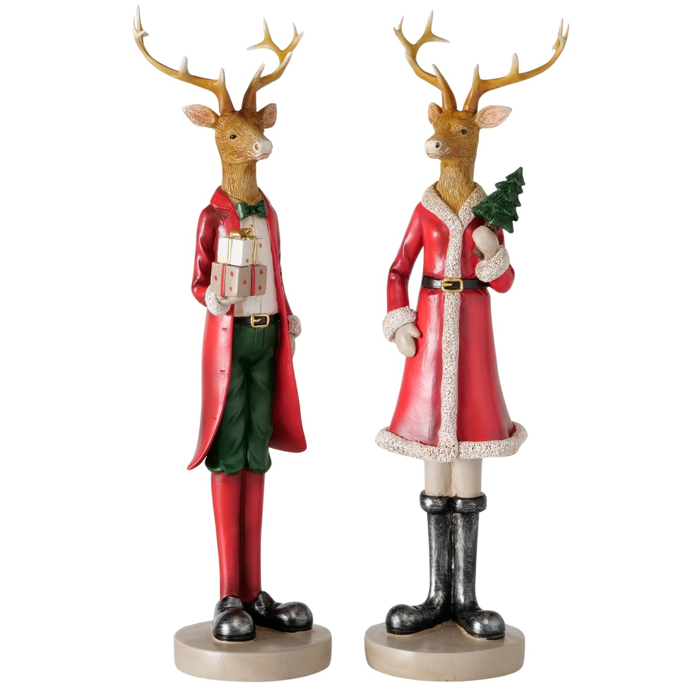 Weihnachtsfiguren Hirsch Noelio 2er Set 43,5 cm