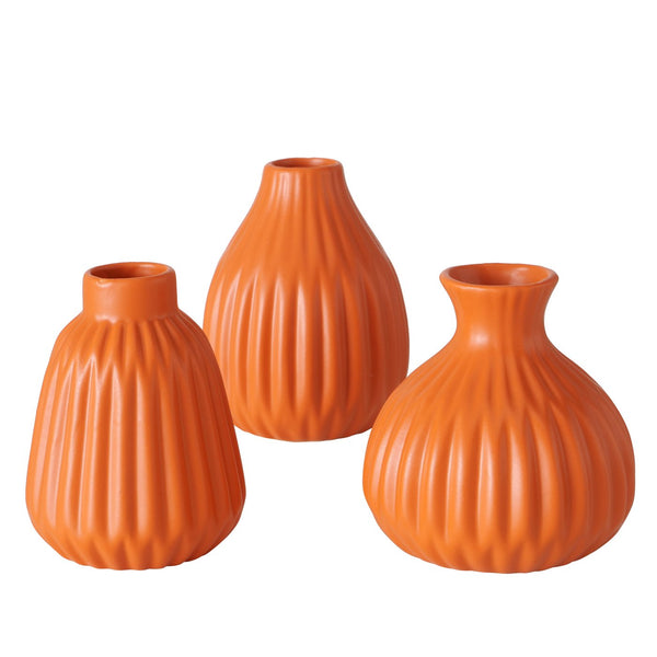 Vase Esko 3er Set Orange Keramik 12cm