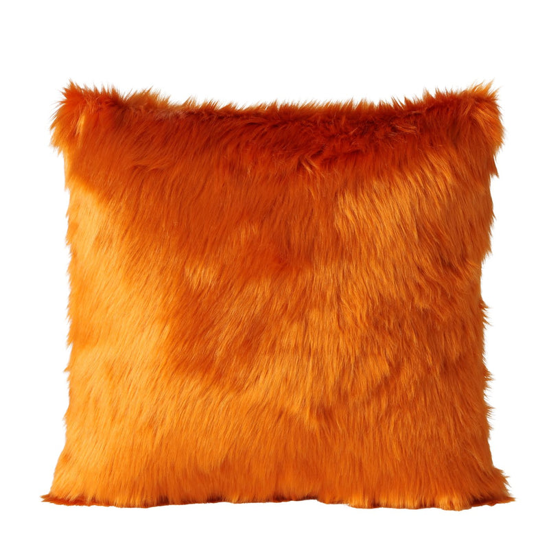 Fellkissen Orange Skoldi Kunstfell Sofakissen 45x45 cm