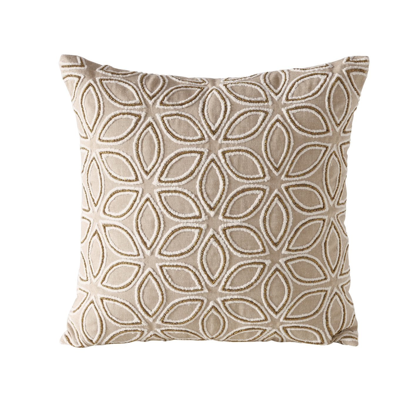 Kissen Aurelia – Floral Beige 40x40 cm Edles Stickdesign