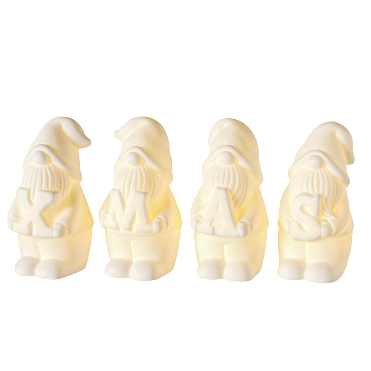 LED Weihnachtswichtel Wichteli Weiß 14 cm 4er-Set