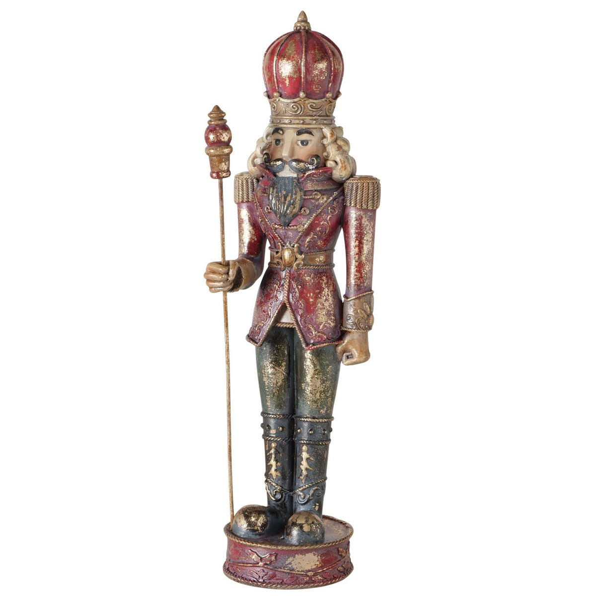 Nussknacker Figur Kronenwächter rot gold 40 cm