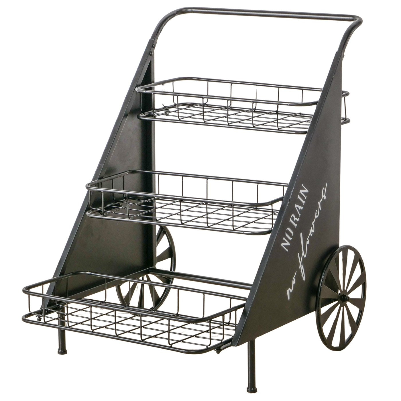 Blumentreppe Bayou aus Metall in Schwarz für Garten und Terrasse