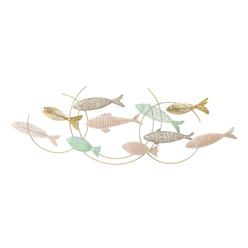 Maritime wall object Oceana Drift – Hand-painted metal fish 125 cm