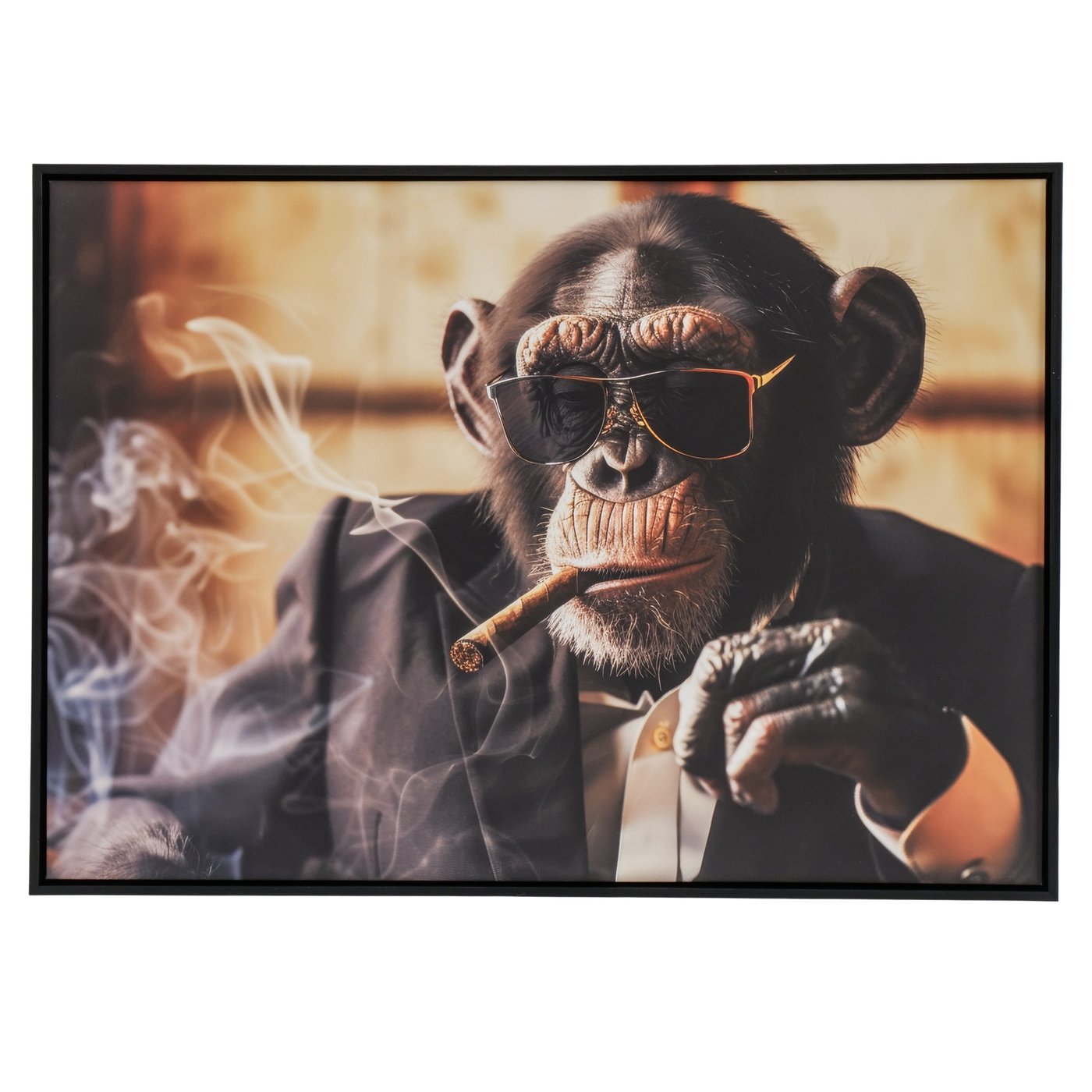 Wandbild Don Chimpanze Kunstdruck mit Rahmen 70x50 cm