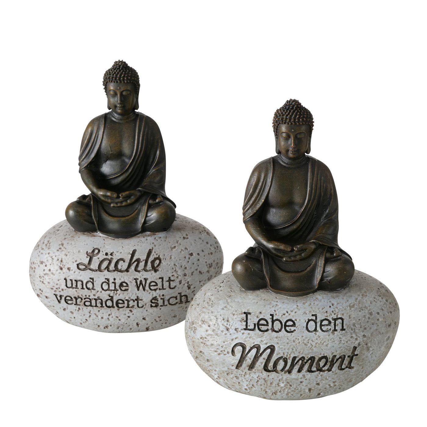 Decoratieve displayset Zen Boeddha met wijsheid - set van 2, 15 cm