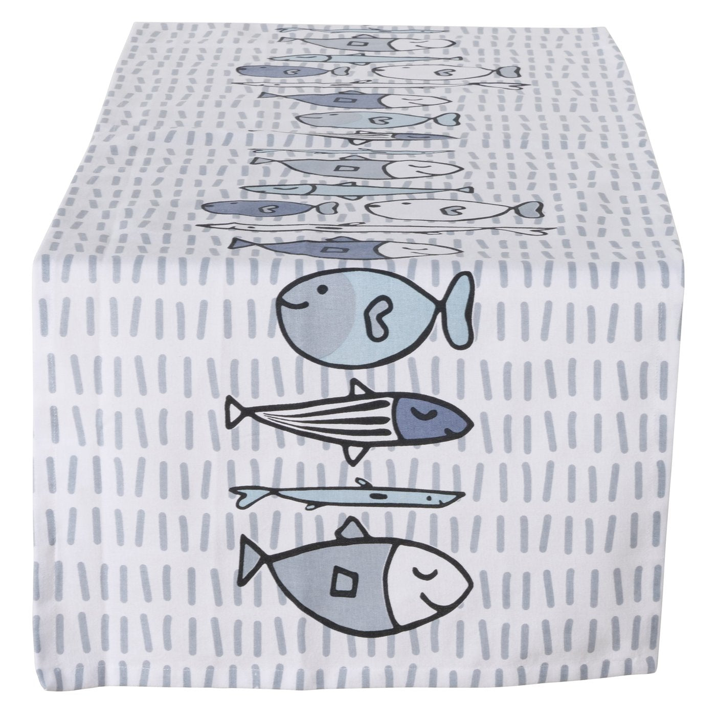 Tischläufer Fish Baumwolle Blau Fisch Motiv Tischdekoration