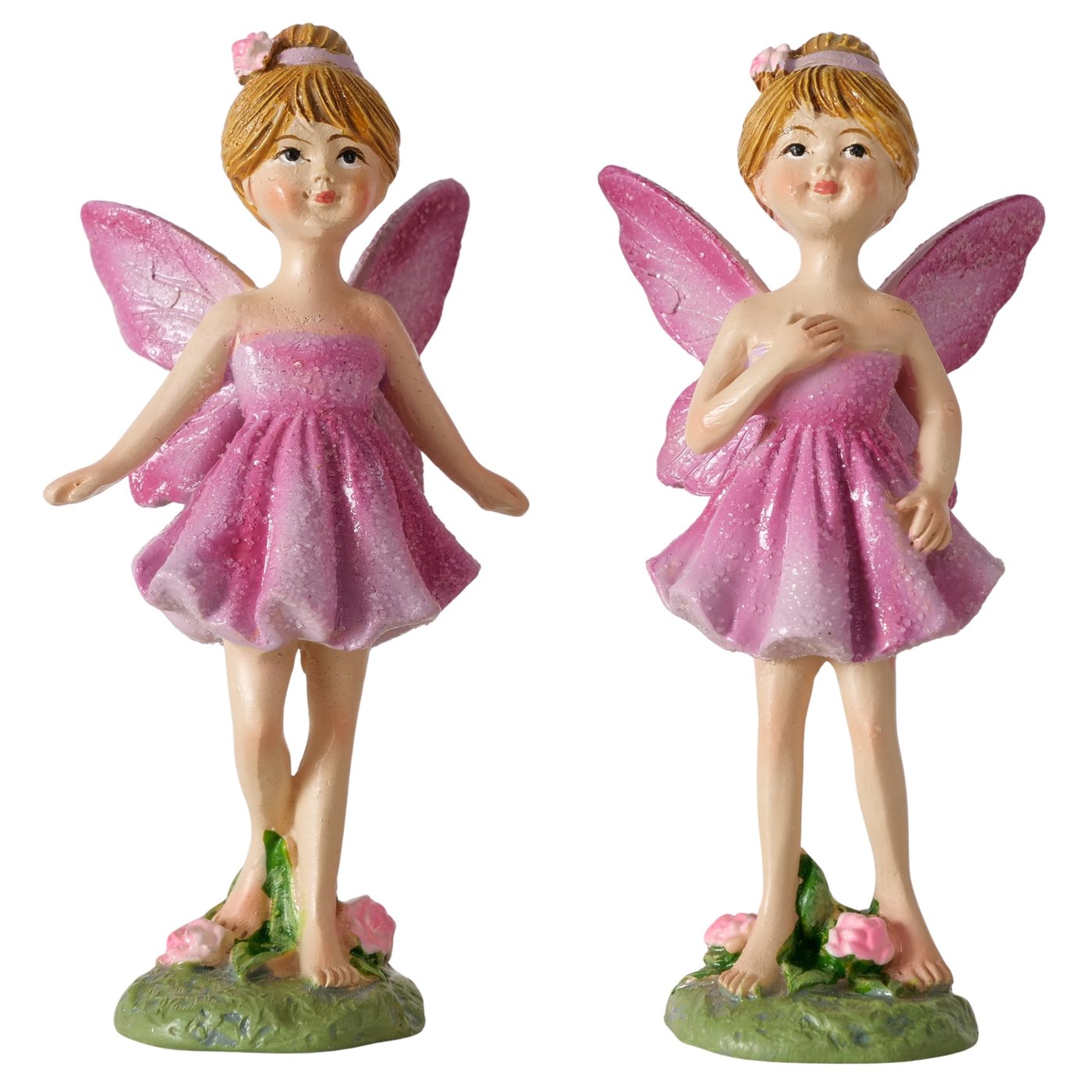 Elfenfiguren Set Francesca 2er Handbemalt Pink Lila Mini Deko