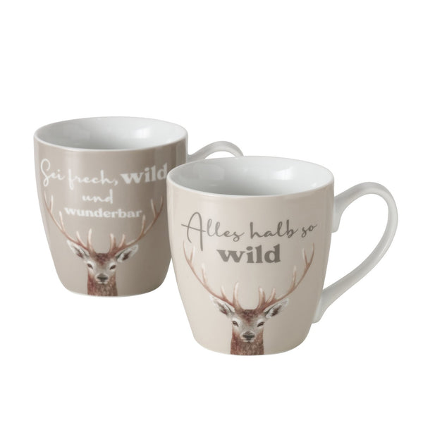 6er-Set Jumbobecher Wild - Hirschmotiv, 480 ml