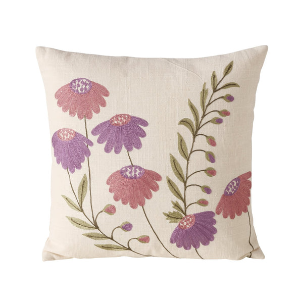 Handgemaakt kussen Pilena met bloemmotief - unieke decoratie voor je huis