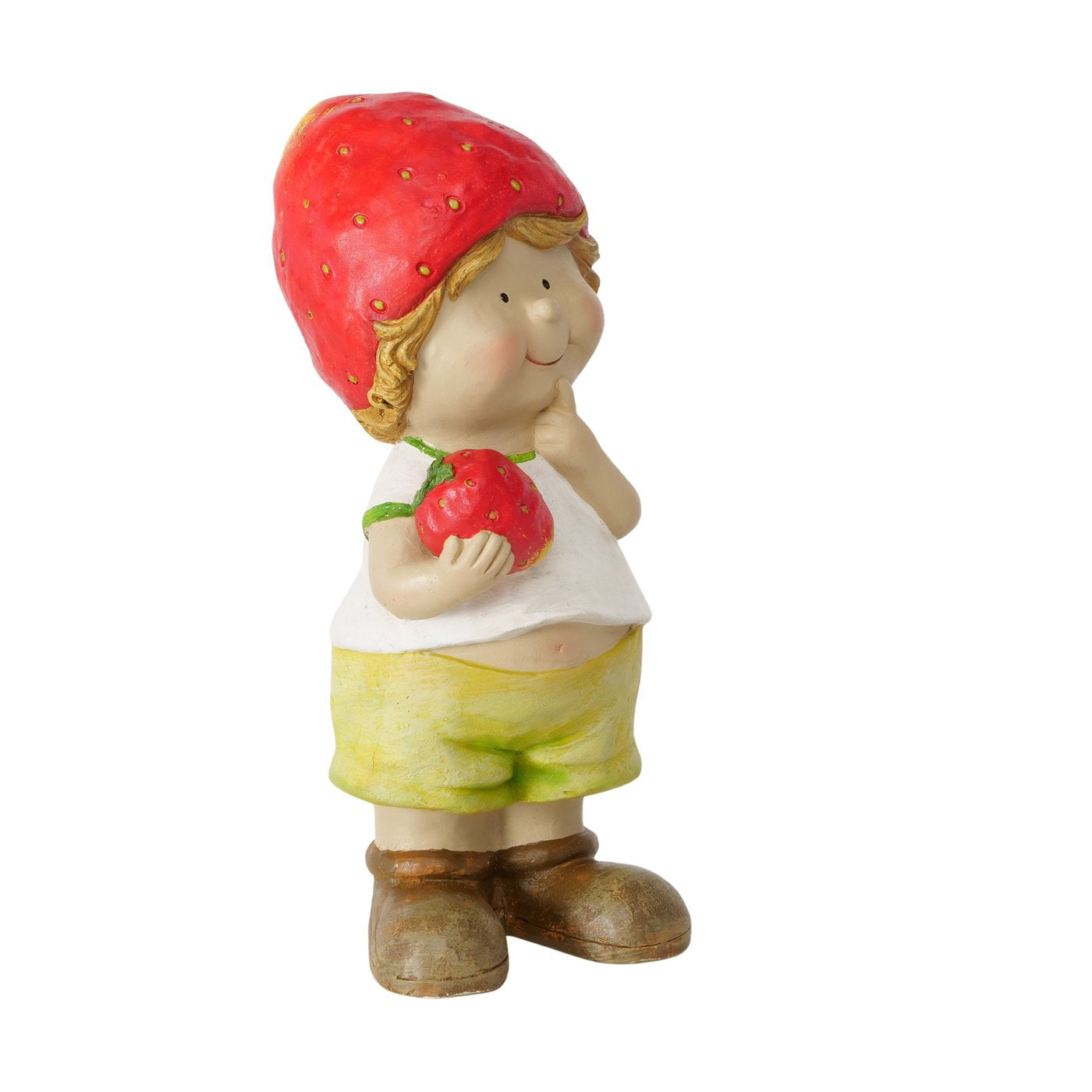 Gartenfigur Emil Erdbeer aus Keramik wetterfest handbemalt