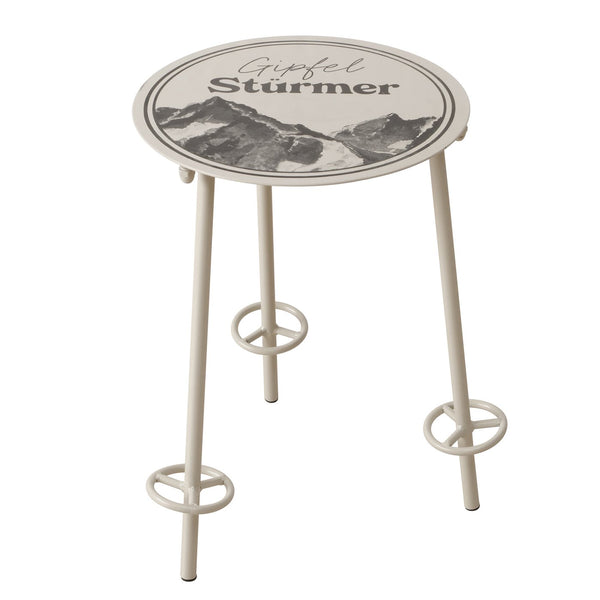 Ronde bijzettafel topspits 55 cm metaal met motief