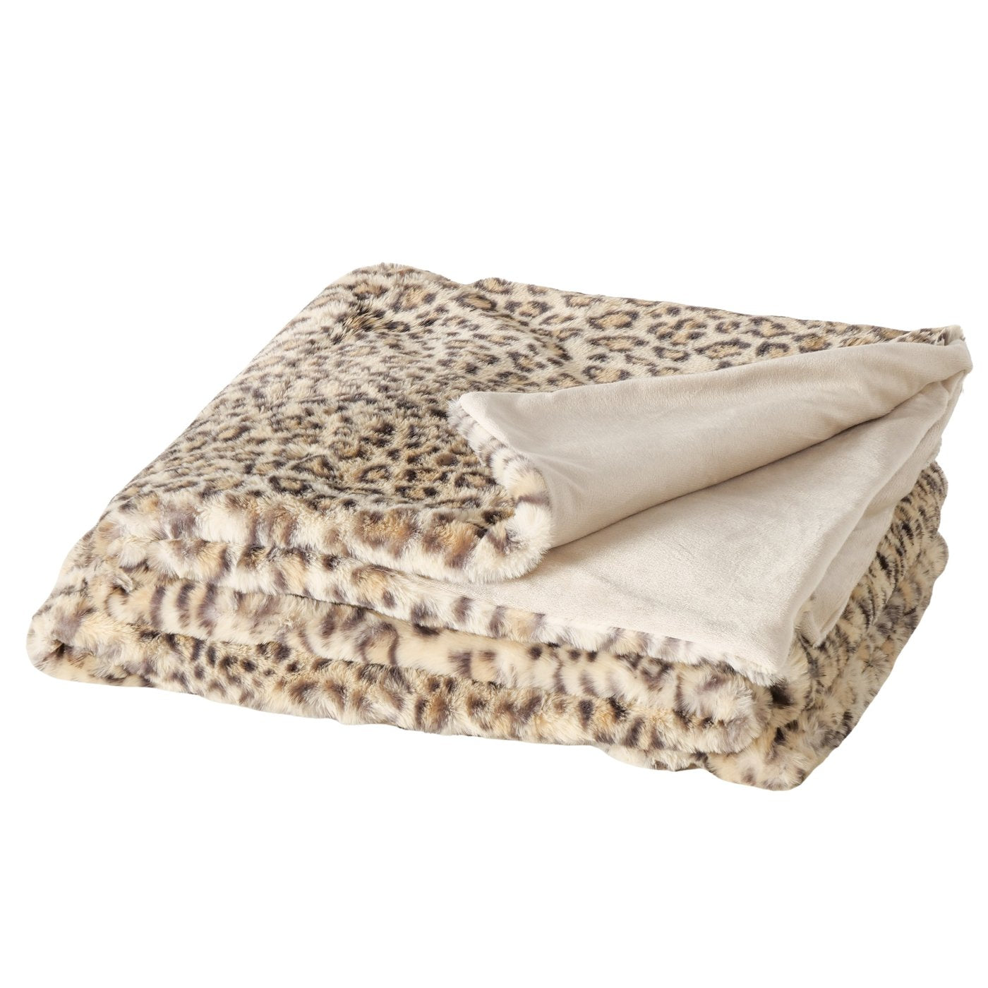 Kuscheldecke Savanna Leopardenmuster 200x150cm Plüschoptik