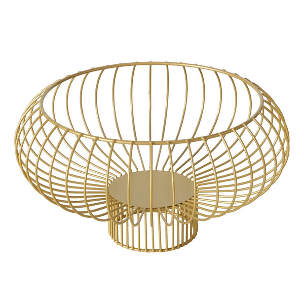 Dekoschale Simone aus Metall in Gold matt rund 27 cm – moderne Schale für stilvolle Akzente