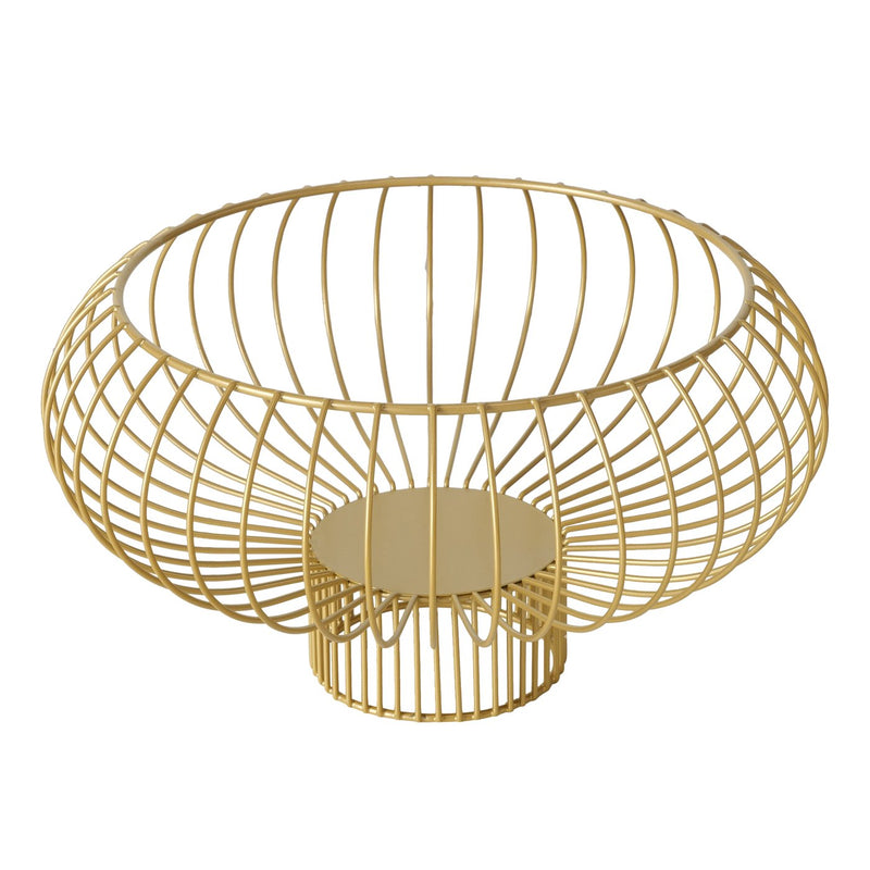 Dekoschale Simone aus Metall in Gold matt rund 27 cm – moderne Schale für stilvolle Akzente