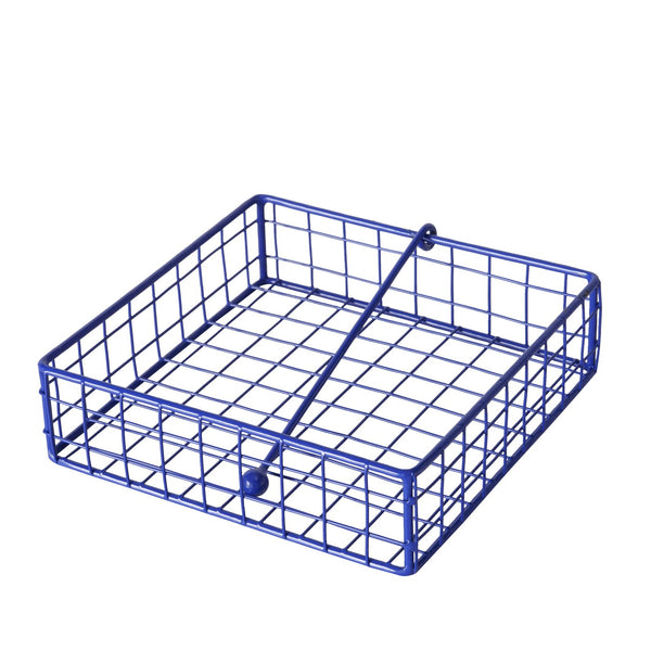 Napkin holder metal blue matt modern Bamba