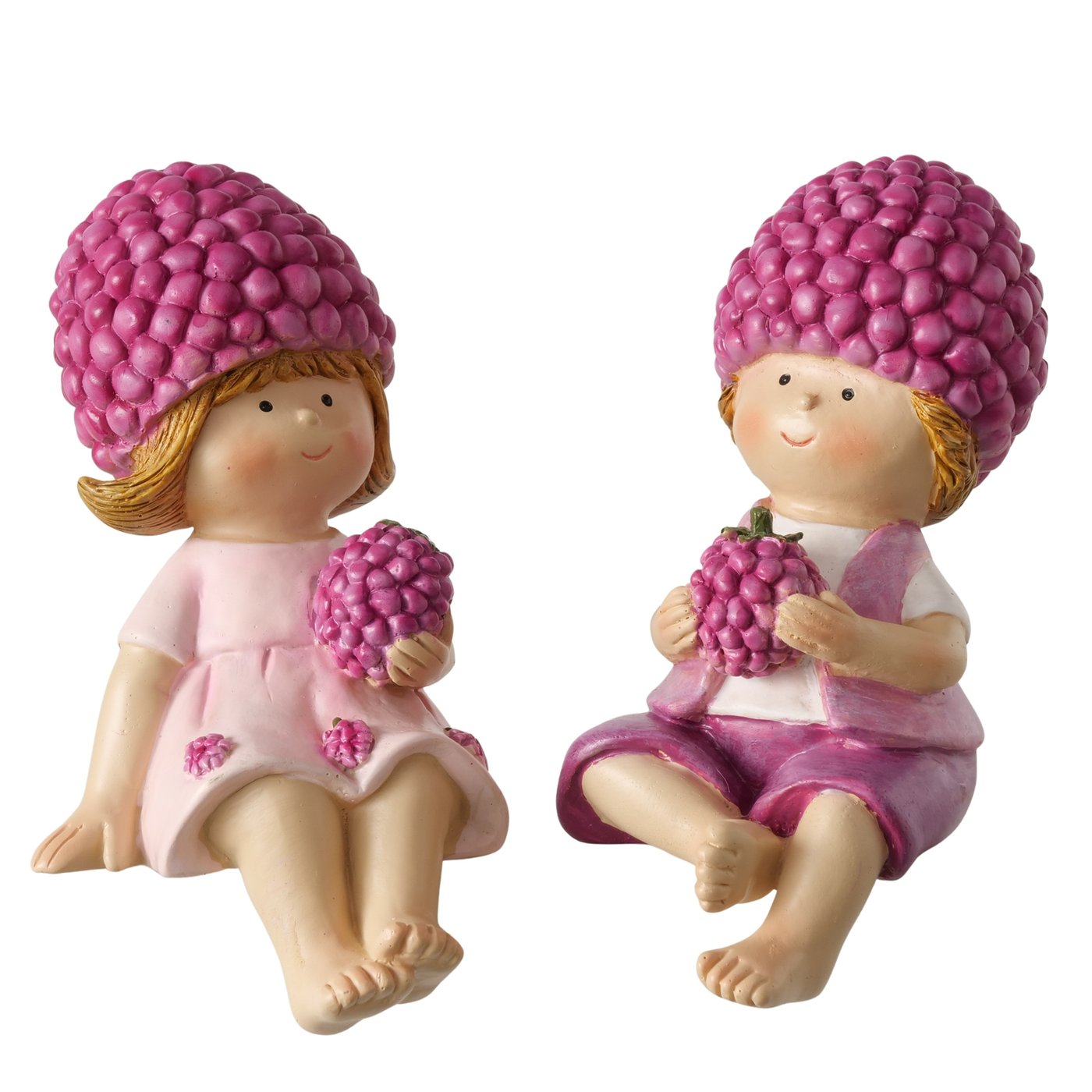 Kantenhocker Beerenfreunde Rubus – 2er Set Figuren mit Himbeermütze