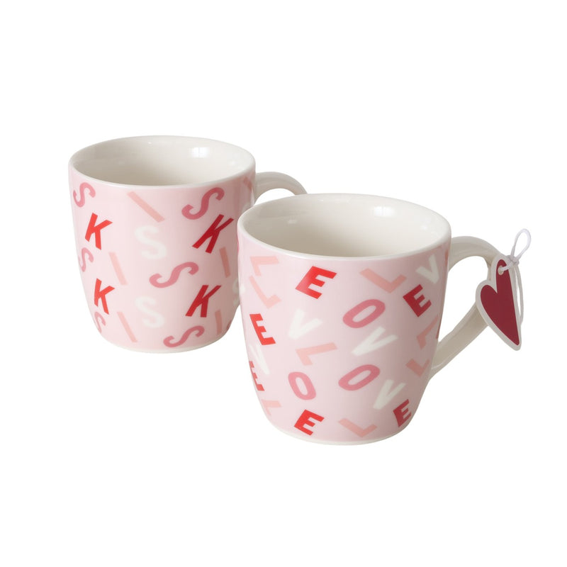 Romantic Mug Set Love &amp; Kiss 250ml Ceramic 2-Pack