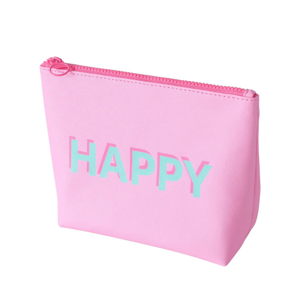 Happy Vivid Pink Cosmetic Bag – Stylish &amp; Practical for On the Go