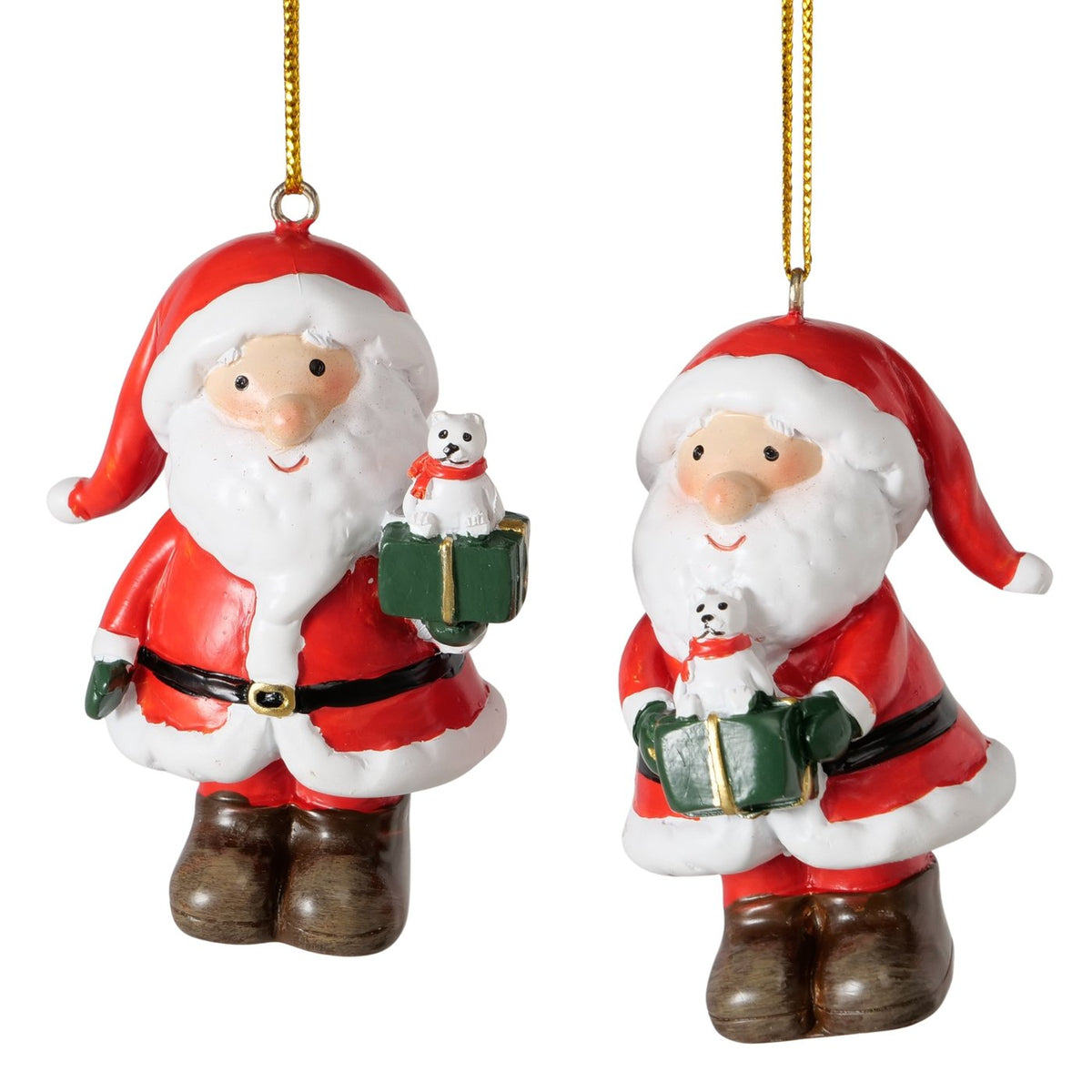 Weihnachtsanhänger Clemo Weihnachtsmann 2er Set rot grün 7 cm
