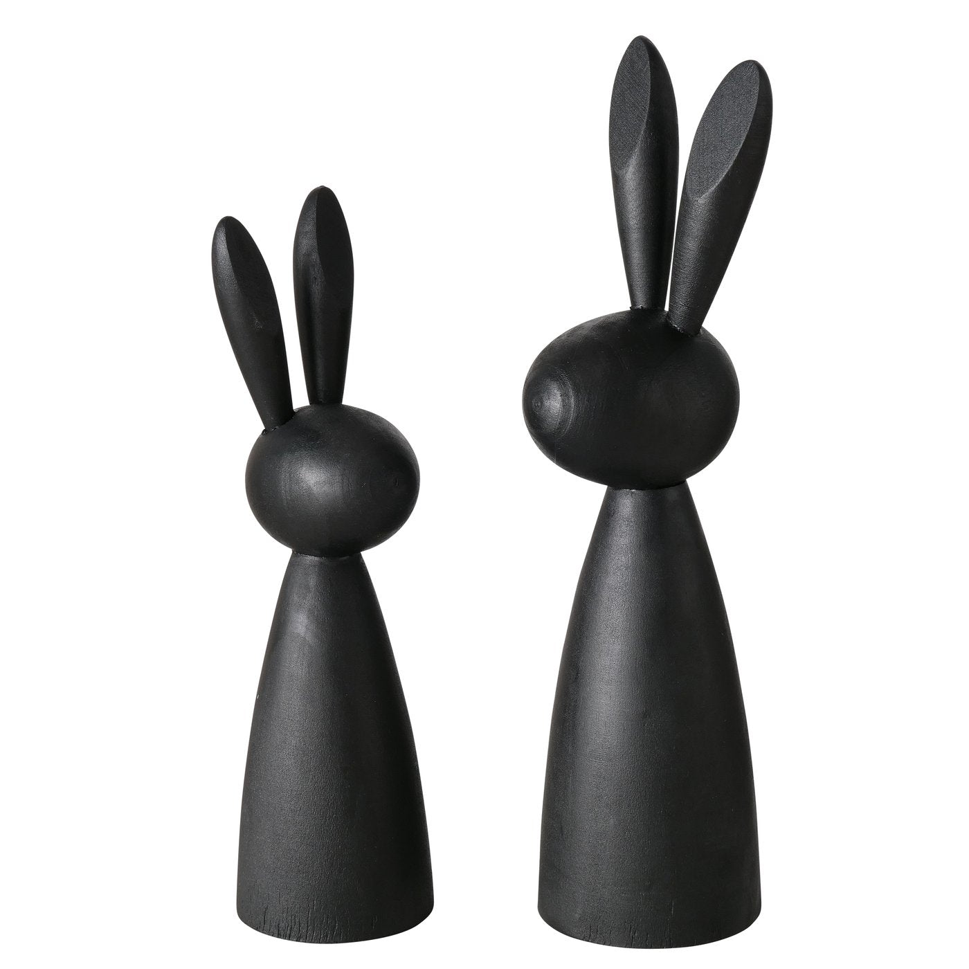 Osterhasen Holzfiguren Lotis 2-tlg. Set Schwarz – Modernes Design 18-22 cm B-WARE