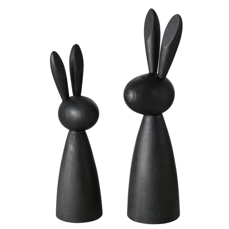 Paashaas houten figuren Lotis 2-delig. Set Zwart – Modern Design 18-22 cm