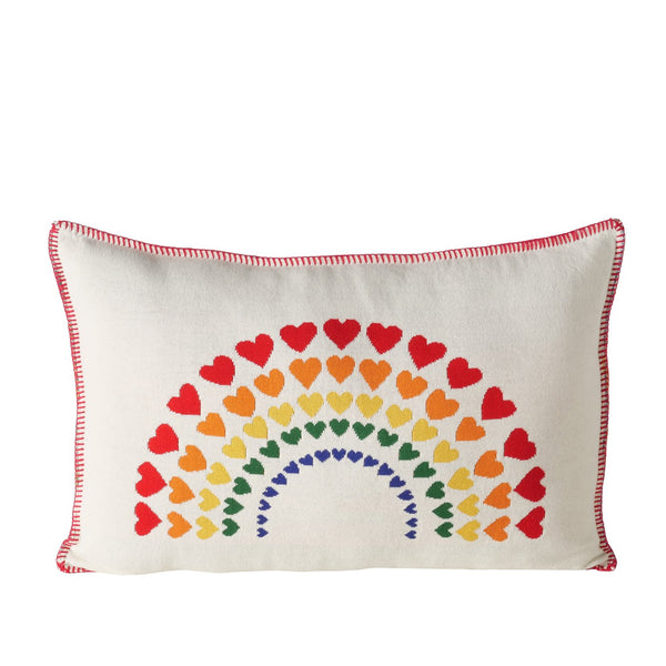 Rainbow heart pillow "Coeur" - colorful living room decoration for diversity and acceptance