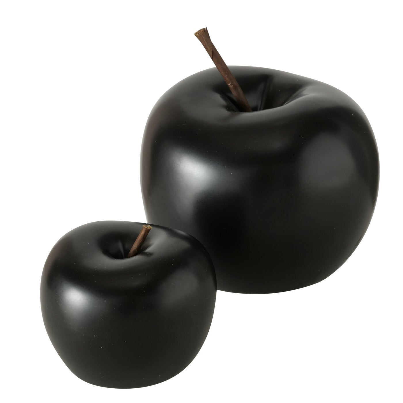 Deko Äpfel Noir aus Steingut 2er Set Schwarz