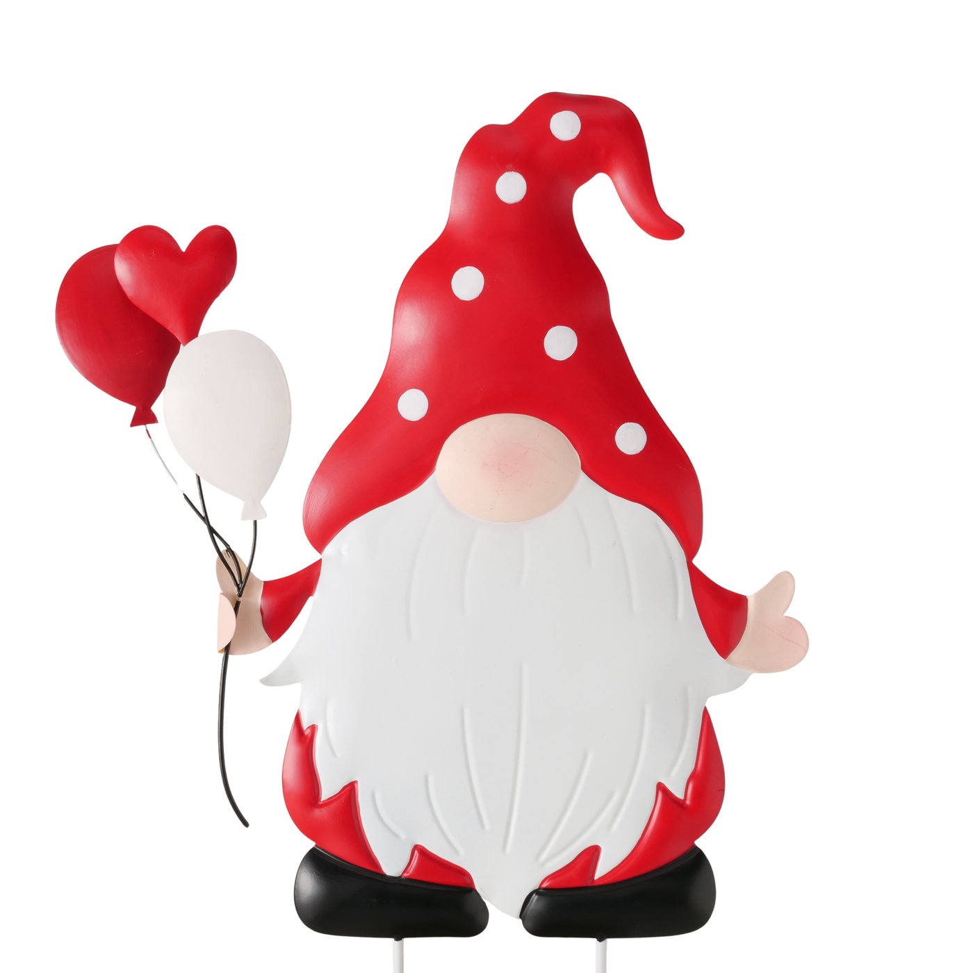 Gartenstecker Wichtel August mit Ballons aus Metall 50cm