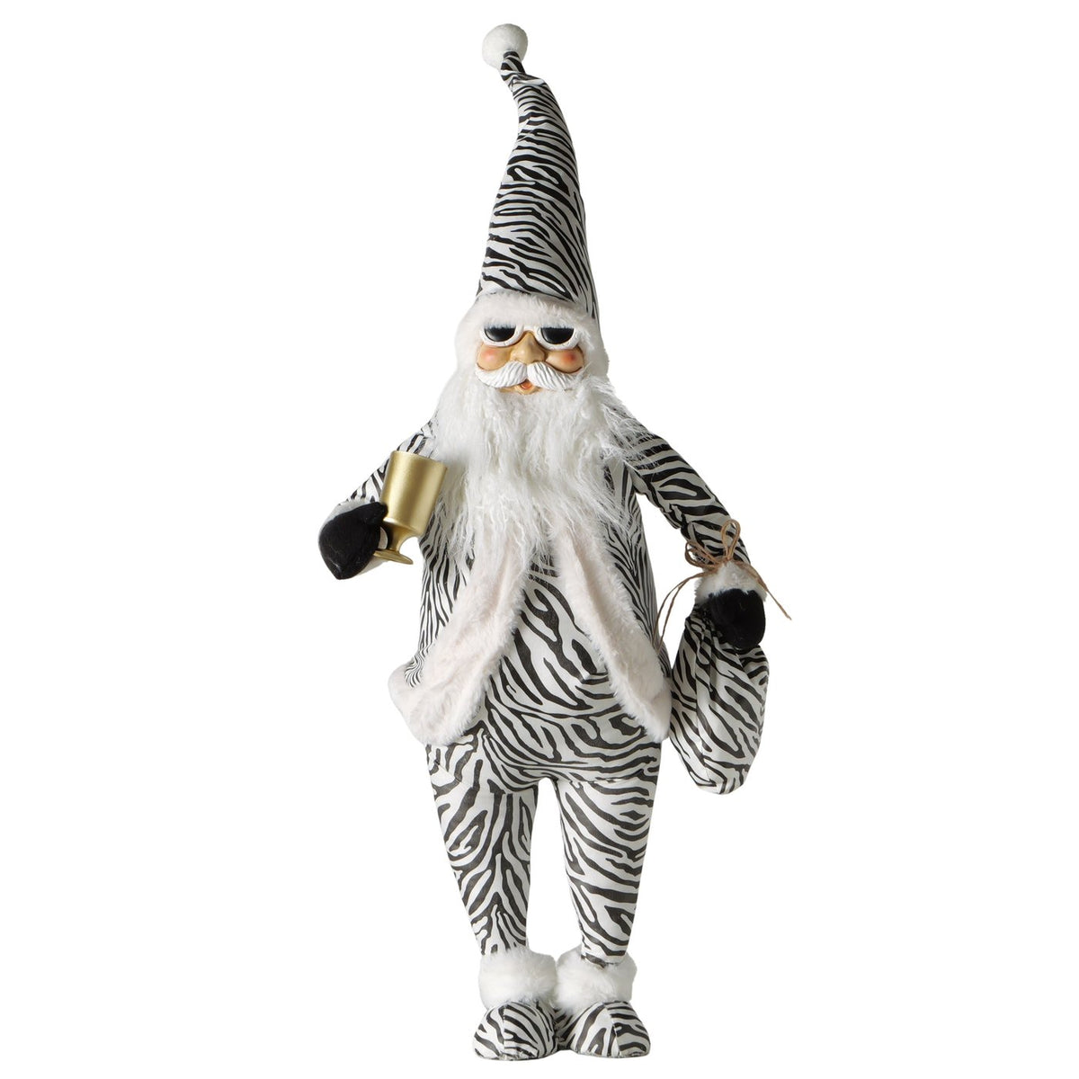 Weihnachtsmann Animal Zebramuster schwarz weiß 100 cm