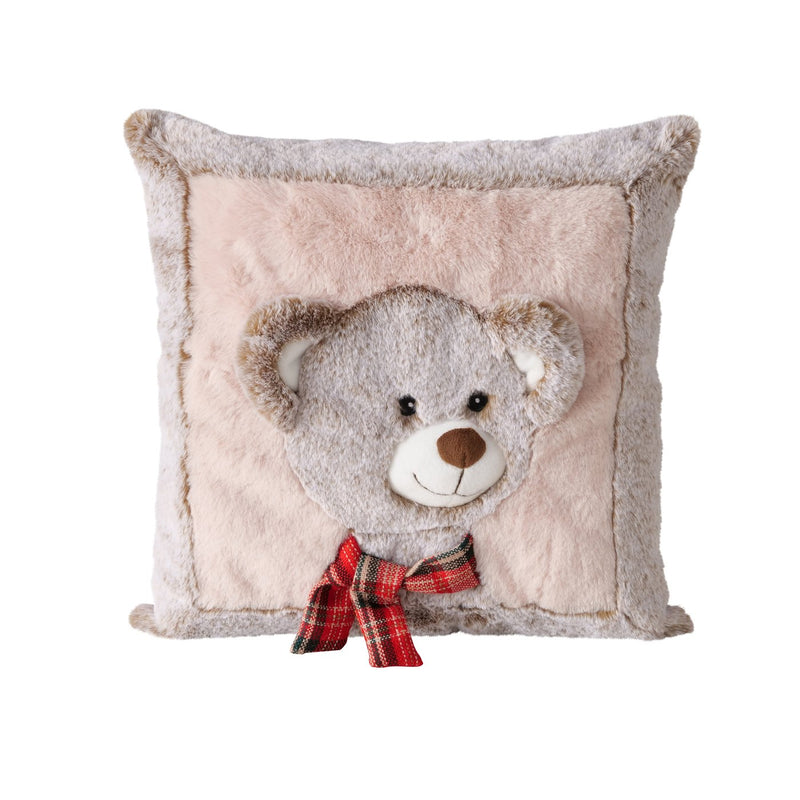 Knuffelbeer sierkussen Leon 35x35 cm