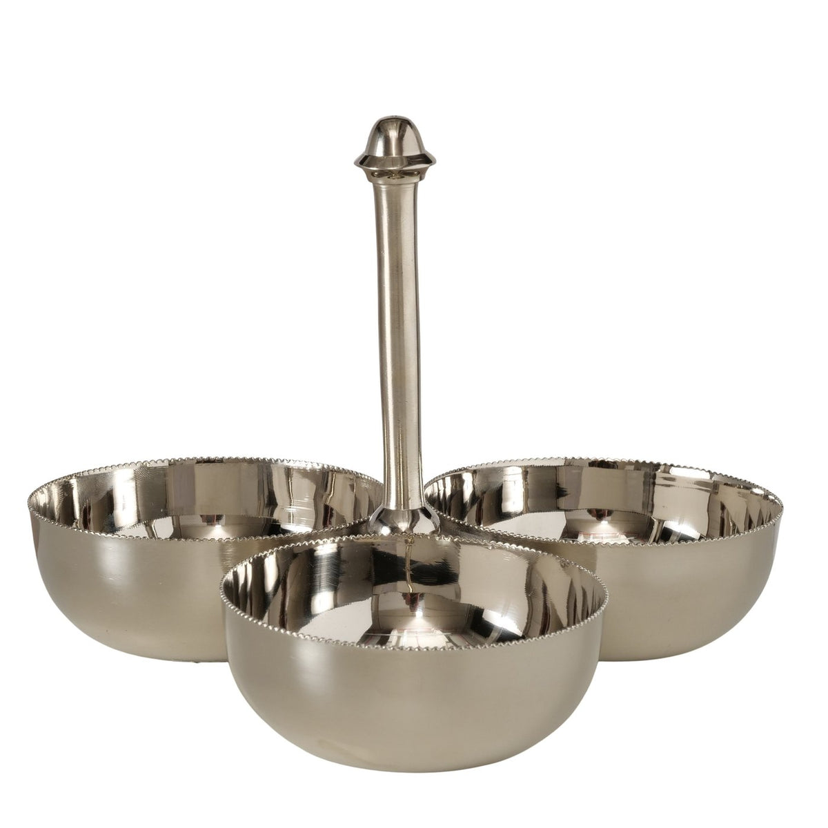 Servierschale Elega Silber 3-fach mit Tragegriff 20 cm