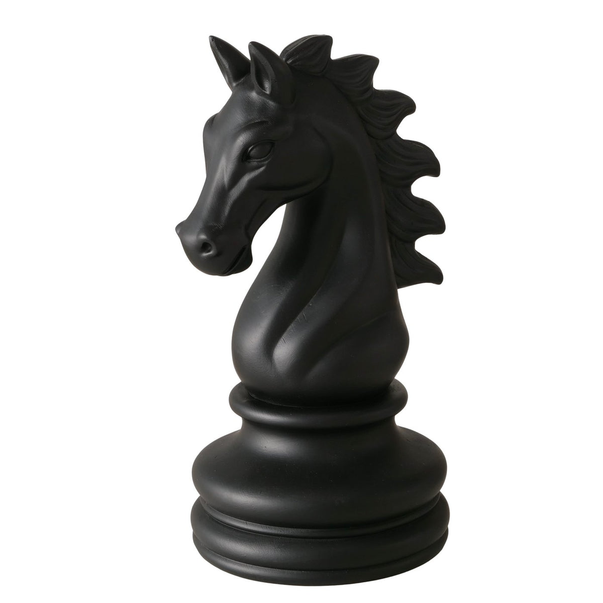 Dekofigur Schachspringer Schwarz Matt 21 cm