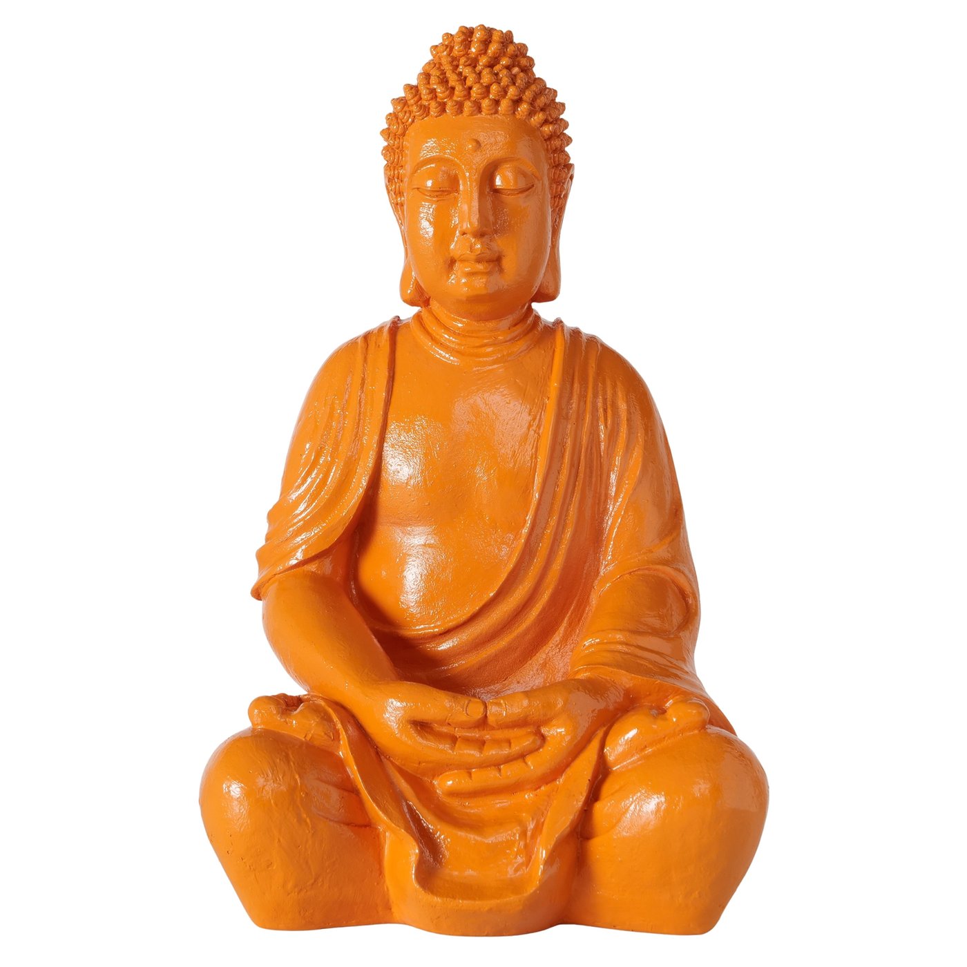 Dekofigur Buddha Shanti Orange für Garten Terrasse Wohnraum