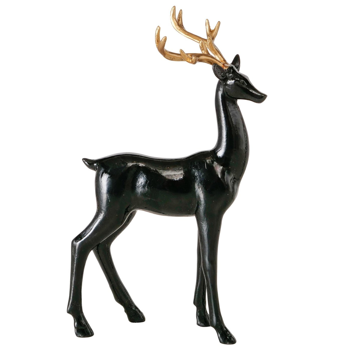 Dekofiguren Wassili Hirsch 2er Set schwarz gold 20 cm