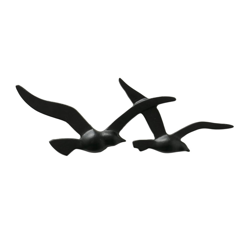 Flug der Freiheit 2-teiliges Wandobjekt Vögel– Eleganz in Schwarz
