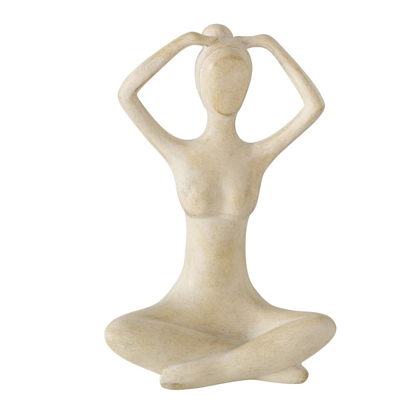 Set van 3 handgemaakte yogafiguren Marie en haar yogapraktijk in zwart hoogte 10cm