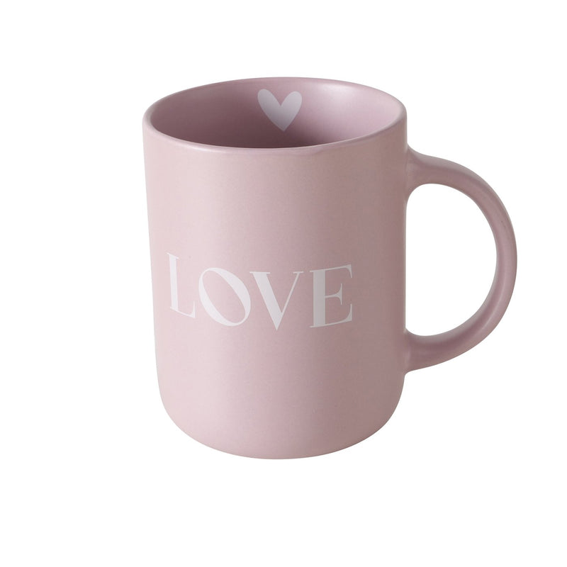 Jumbo Mok Love Set van 2 Keramiek 420 ml romantisch roze en rood