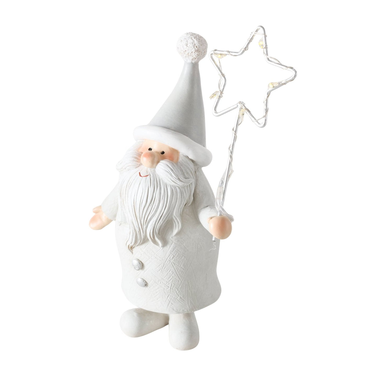 LED Weihnachtsmann Renato 2er Set weiß 17 cm